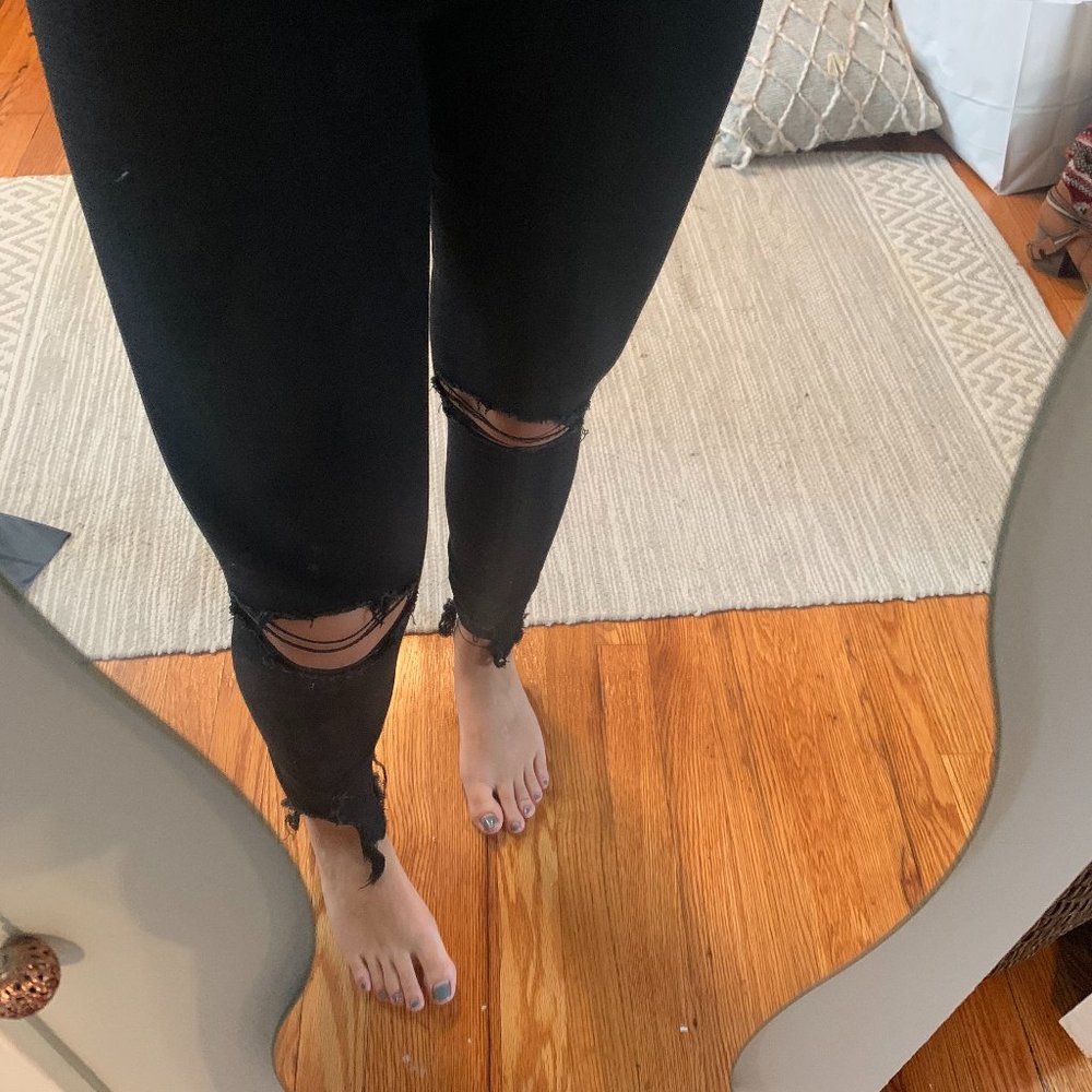 Black Ripped Abercrombie and Fitch Jeans